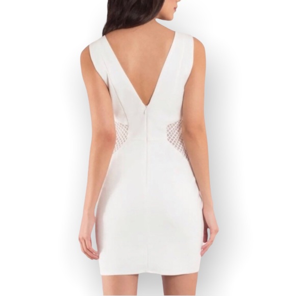 TOBI Body-Con Deep V-Neck Mini Dress White S - Picture 2 of 11